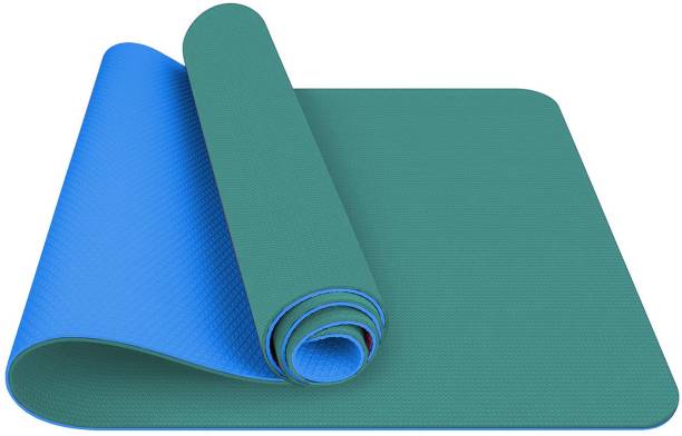 KROOH TPE Exercise Mats for Gym Workout Fitness for Men & Women With Cover Bag Blue, Green 6 mm Yoga Mat