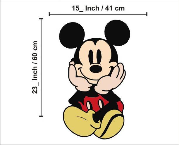 Design Decor 38.1 cm Mickey Mouse Vinyl Sticker Size 15x24_ Inch 40x58_ cm Self Adhesive Sticker