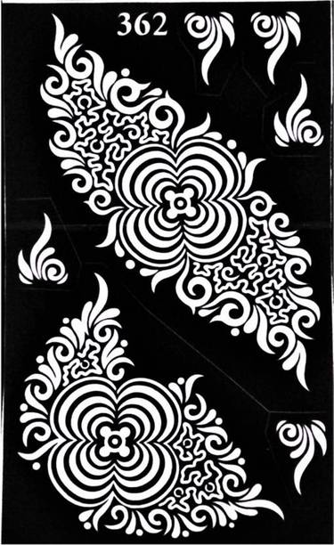 IVANA'S Henna Tattoo Stencil (Set of 2) Women Girls Body Paint Temporary Tattoo (58)