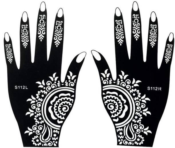 IVANA'S  Henna Tattoo Stencil (Set of 2) Women Girls Body Paint Temporary Tattoo (29)