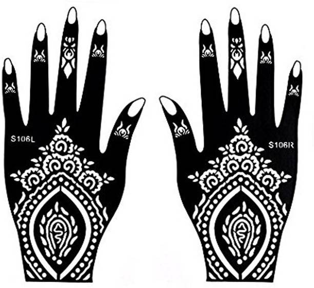 IVANA'S Henna Mehandi Tattoo Stencil for Women Girls Hand Temporary Tatto
