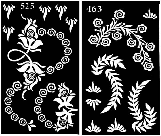 IVANA'S Henna Tattoo Stencil (Set of 2) Women Girls Body Paint Temporary Tattoo (63) (tatto)