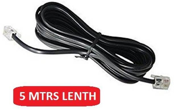 TEQGO 5 METERS Landline Telephone Cable with BOTH END RJ11 Plug Wire Connector