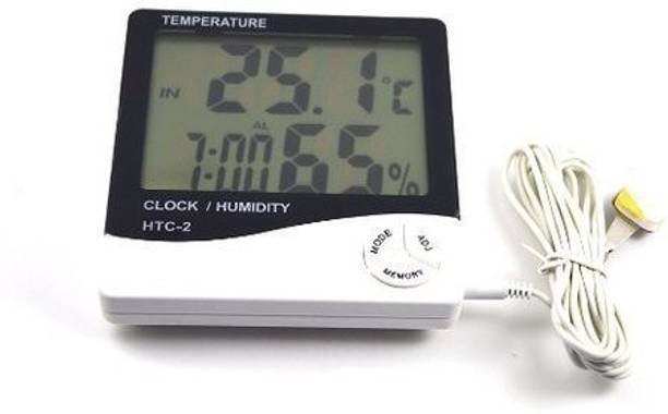 thermomate Digital Hygrometer Thermometer with Clock LCD Display Wall Mount, room RT20 Thermometer