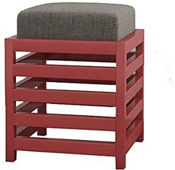 ANB Enterprises Wooden stool with cushion for sitting stool Antique wood square shape stool Living & Bedroom Stool