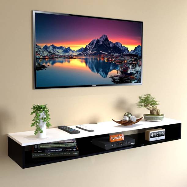 Furnifry Wooden Wall Mounted TV Stand with Storage/TV Cabinet with Rack for Living Room/ Engineered Wood TV Entertainment Unit