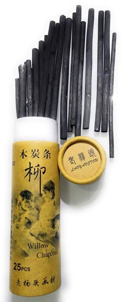 7334 130mm Length 2-4mm Dia 25Pcs Charcoal Sticks Vine Sketch Charcoal Pencils for Artist Sketching and Drawing 