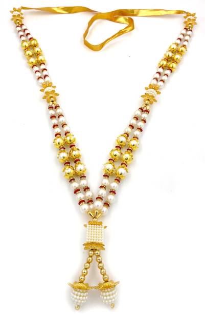 Bhakti Lehar ( Size: 22 Inch ) Artificial Heavy Pearl Moti Garland Mala for God Photo Frames Pearl Stone Moti Garland