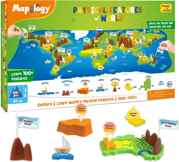 इमागिमके Mapology - Physical Features of World Educational Toy & Learning Aid -5 years+