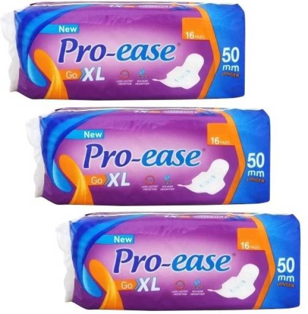Pro-ease Go XL - 16+16+16 Counts (Pack Of 3) Sanitary Pad