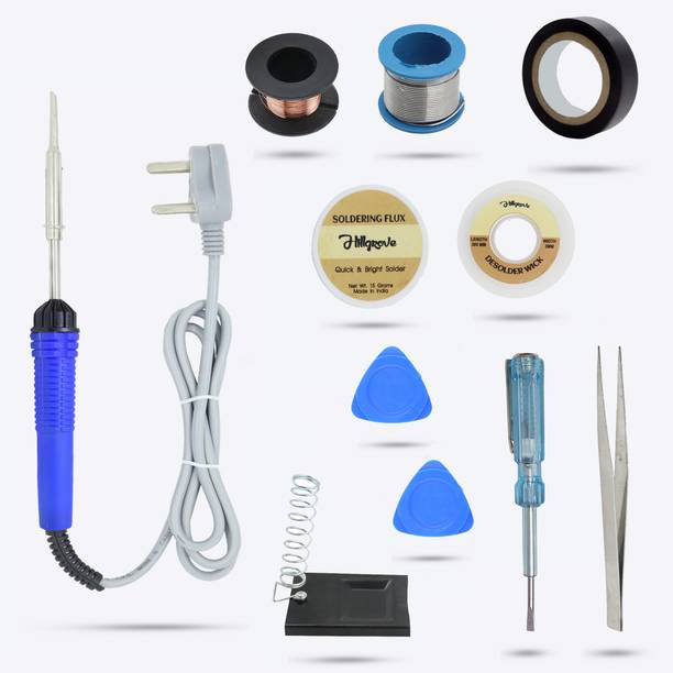 Hillgrove HGVE7M1 Economy 25W 10in1 Soldering Iron Complete Combo Pack Soldering Tools Kit 25 W Simple