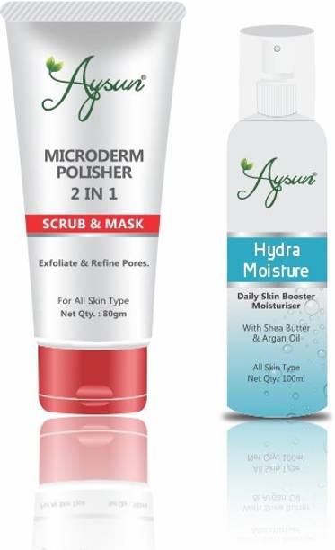 Aysun Microderm Face Scrub & Hydra Moisture Combo Pack of 2