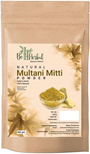 BE HERBAL Multani Mitti Powder for Skin Whitening & Hair Growth| 100% Natural & Organic