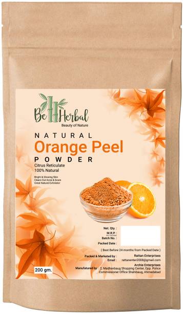 BE HERBAL Orange Peel Powder for Glowing Skin & Brightening | 100% Natural & Organic