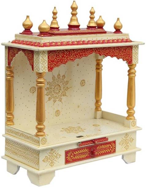 HARIOM ART AND CRAFT (Mandir) Temple for Home Pooja, Arti Solid Wood Home Temple