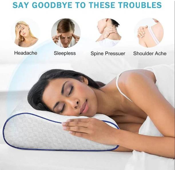 LA VERNE Cervical Contour Memory Stomache / Side Sleepers / Anti-Snoring Memory Foam Solid Sleeping Pillow Pack of 1
