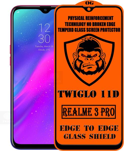TWIGLO Edge To Edge Tempered Glass for REALME 3 PRO