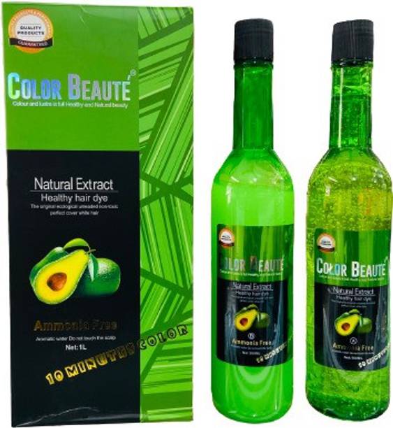 Color Beaute HEALTHY HAIR DYE HAIR GEL COLOR LONG BOTTLE , BLACK