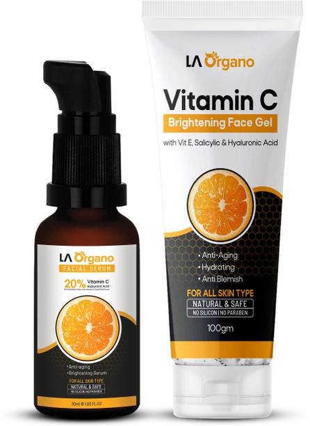 LA Organo Vitamin C Brightening Face Gel & Serum to Reduce Wrinkles and Fine Lines