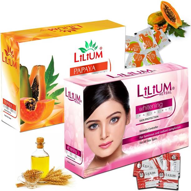 LILIUM Papaya Facial Kit For Glowing Skin & Whitening Facial Kit for Luminous & Radiant