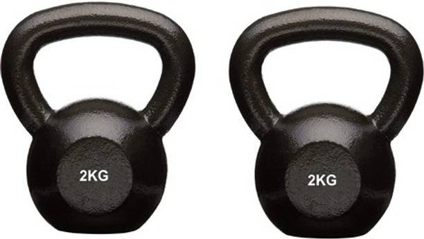 HACKERX 2KGx2Pc CAST IRON KETTLEBELL Black Kettlebell