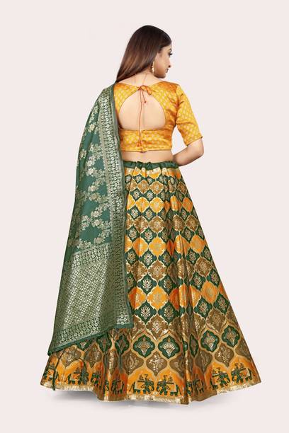 DISHWA FASHION Self Design Semi Stitched Lehenga Choli - Image 2