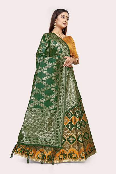 DISHWA FASHION Self Design Semi Stitched Lehenga Choli - Image 3