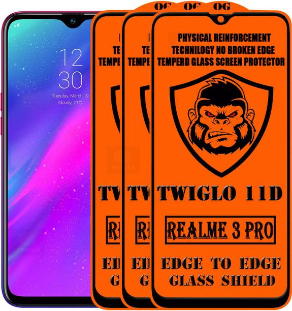 TWIGLO Edge To Edge Tempered Glass for REALME 3 PRO
