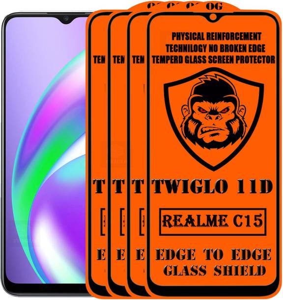 TWIGLO Edge To Edge Tempered Glass for REALME C15