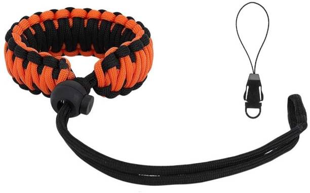 SIDRUM Braided Paracord Hand Grip Camera Wrist Strap for All DSLR Camera(Orange-Black) Strap