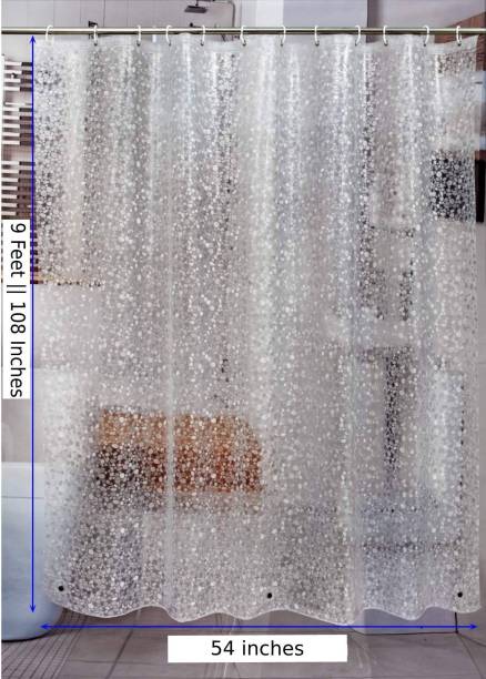 Bluegrass 274 cm (9 ft) PVC Semi Transparent Long Door Curtain Single Curtain