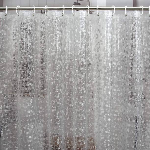 Bluegrass 214 cm (7 ft) PVC Semi Transparent Shower Curtain Single Curtain