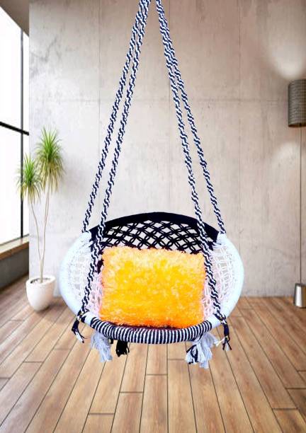 poshclub Portable Swing Cotton Rope Jhula for Living Room Balcony 120 Kg Cotton Large Swing
