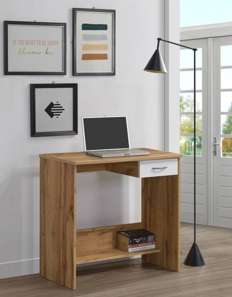 DeckUp Siena Wotan Oak & White Engineered Wood Study Table