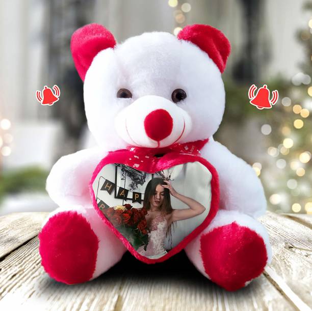 Softlife Personalized Led Happy Birthday Musical Teddy With Your Photo For Birthday  - 35 cm