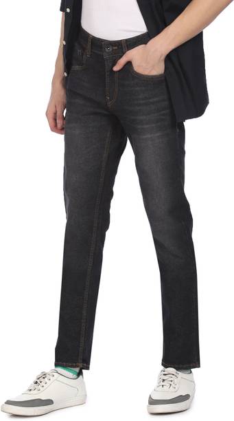FLYING MACHINE Men Skinny Mid Rise Black Jeans