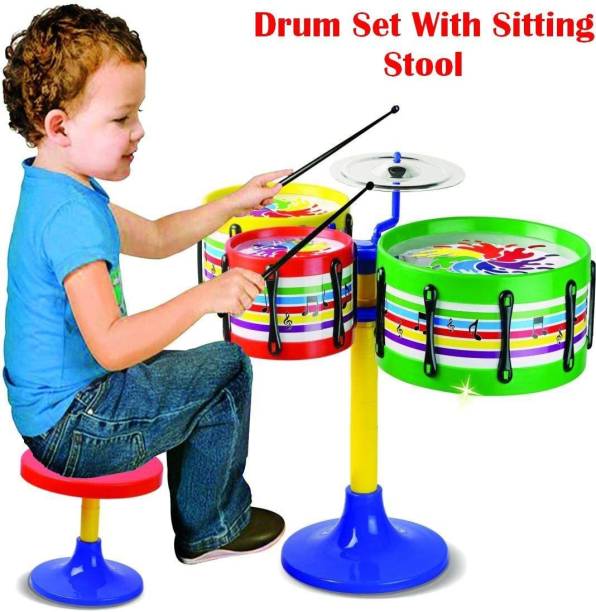 ARNIYAVALA Drum Set for Kids Big Size Drum Set for Kids of Age 5-10 Years with 3 Drums