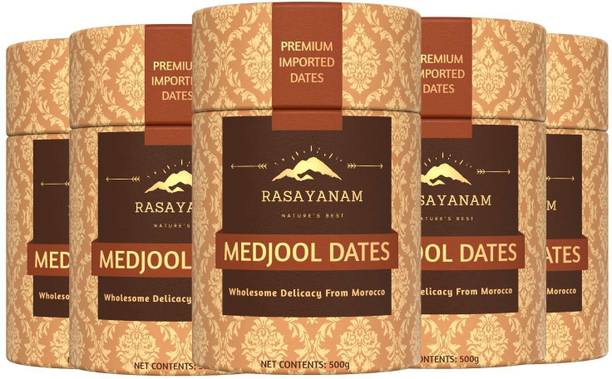 Rasayanam Medjool/ Medjoul Dates (Khajoor) PACK OF 5 (2500 gm) | Grade A Dates, Wet Dates