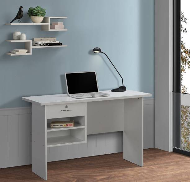 DeckUp Giona White Engineered Wood Office Table