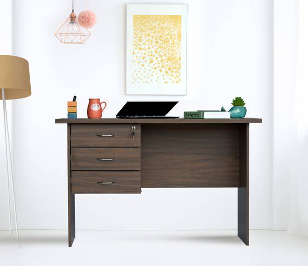 DeckUp Reno Walnut Engineered Wood Office Table