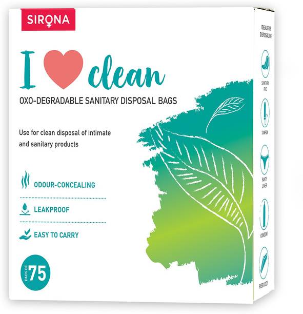 SIRONA Sanitary Disposable Bags - 75 Bags | for Discreet Disposal of Tampons, Condoms, Sanitary Pads, Panty Liners & Personal Hygiene Waste Sanitary Pad