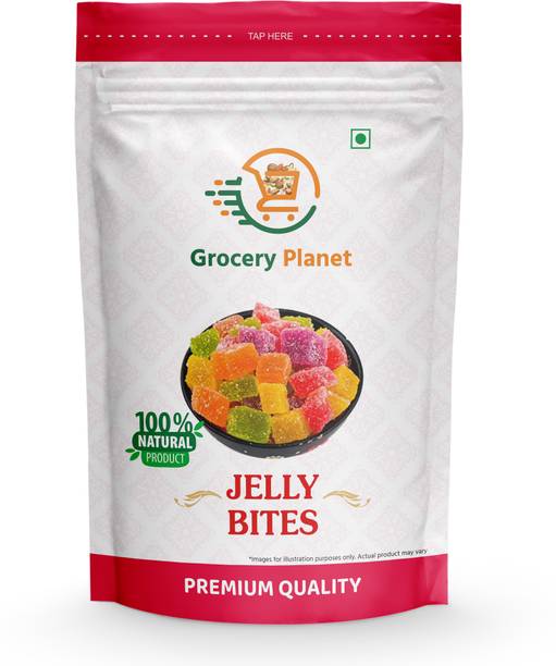 Grocery Planet Jelly Bites Sweet-Coated in Sugar and Brightly Coloured 200gr MIX FRUIT Jelly Beans