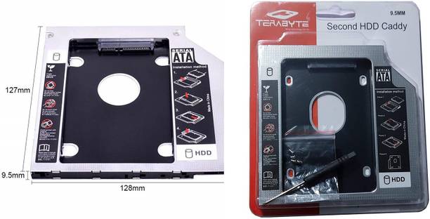 GIPTIP SATA 2nd 9.5MM HDD CADDY CD/DVD-ROM to Expanded Data Storage for All PC/Laptop 2.5 inch 9.5 MM Universal HDD Caddy Internal Hard Drive Enclosure