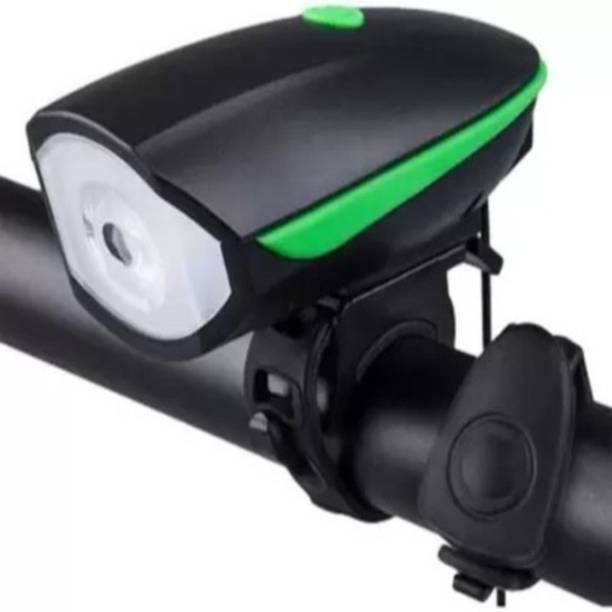 BLACKBELL 2-in-1 USB Rechargeable Bicycle Horn LED Front Light (3 modes) (Black, Green) LED Front Light