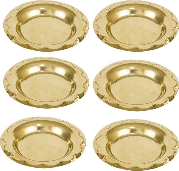 स्पिलबॉक्स Brass Oil Lamp plate for Home Temple Puja Articles Decor Gifts -MicroDDPlate-6 सेक्शन्ड प्लेट