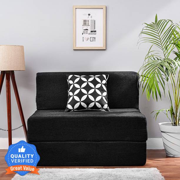 Solis Primus-comfort for all 3X6 size for 1 Person- Moshi Fabric Washable Cover 1 Seater Single Foam Fold Out Sofa Cum Bed