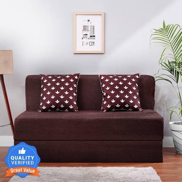 Solis Primus-comfort for all 4X6 size for 2 Person- MOLFINO Fabric Washable Cover 2 Seater Double Fold Out Sofa Cum Bed