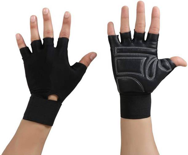 Kyk Unisex Leather Gym Gloves for Professional Weightlifting Running Gloves