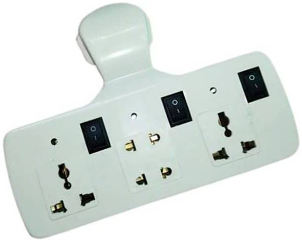 FHELKONS Multi Plug 4 Socket Cordless Extension Board Three Pin Plug