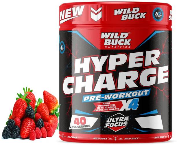 WILD BUCK Hyper Charge Pre-Workout For Hardcore Pump ,Non-Crash Energy Both For Men &Women Energy Drink